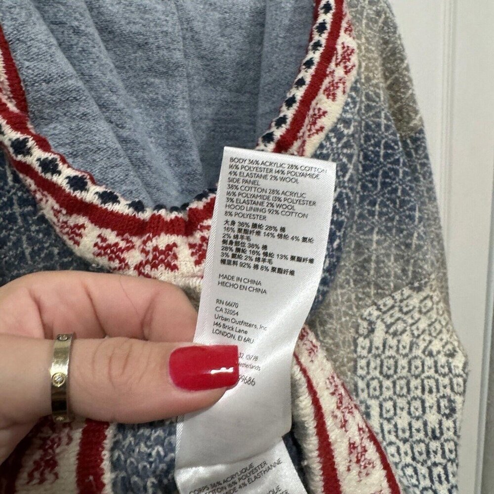 Anthropologie Abstract Hoody‎ Size Small S Blue Pullover Tassel Sweater - Picture 11 of 11